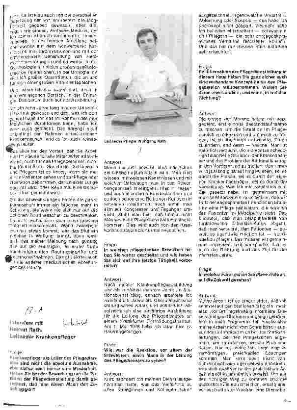 Vorschauseite 1: Das Kreiskrankenhaus Main-Taunus in Bad Soden Interview mit Rath Helmut, Leitender Krankenpfleger