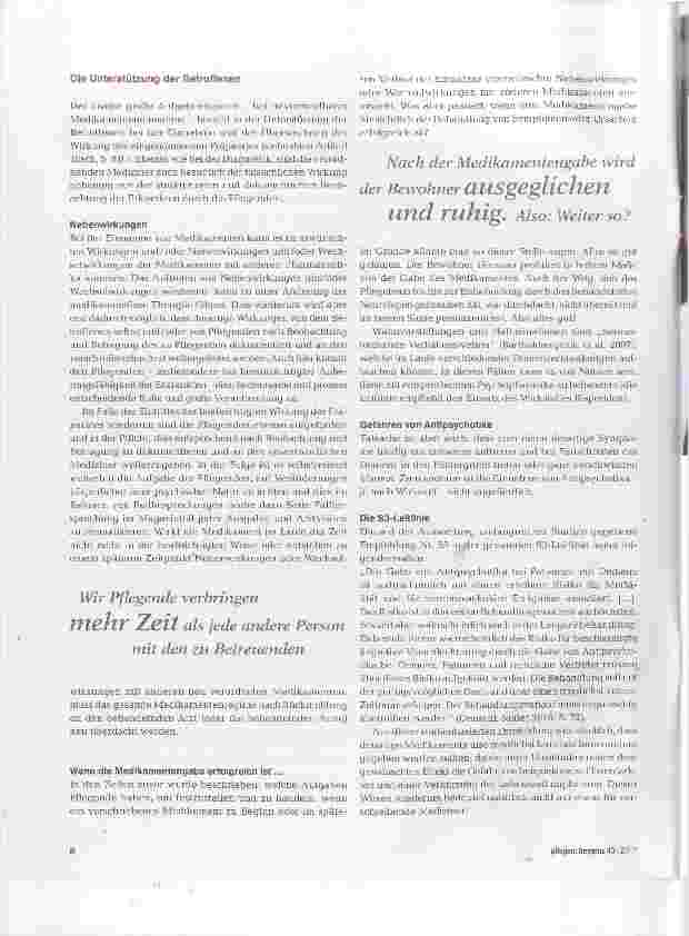 Vorschauseite 3: Mit der Gabe von Medikannenten ist unsere Aufgabe nicht erledigt!