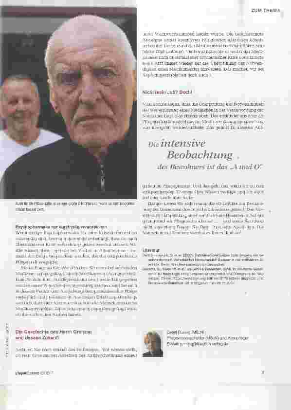 Vorschauseite 4: Mit der Gabe von Medikannenten ist unsere Aufgabe nicht erledigt!