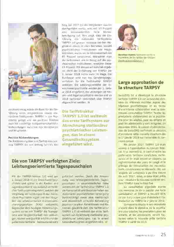 Vorschauseite 2: TARPSY gemeinsam erfolgreich lanciert