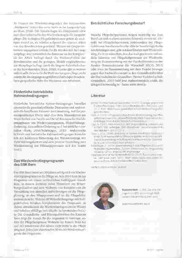 Vorschauseite 3: Pflegefachpersonen sind erfolgreiche Wiedereinsteigende