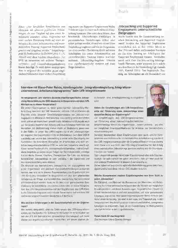 Vorschauseite 2: Jobcoaching in der Ergotherapie
