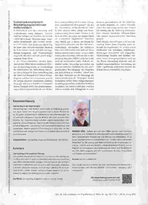 Vorschauseite 5: Jobcoaching in der Ergotherapie