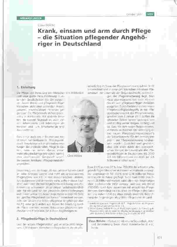 Vorschauseite 1: Krank, einsam und arm durch Pflege die Situation pflegender Angehöriger in Deutschland