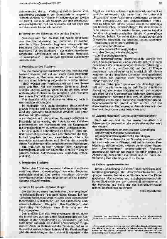 Vorschauseite 2: Entwicklung u. Erprobung eines dreijährigen Studienganges für Lehrkräfte an Lehranstalten für Medizinalfachberufe