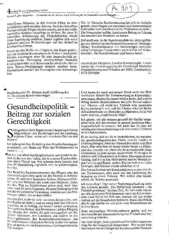 Vorschauseite 1: Gesundheitspolitik - Beitrag zur sozialen Gerechtigkeit