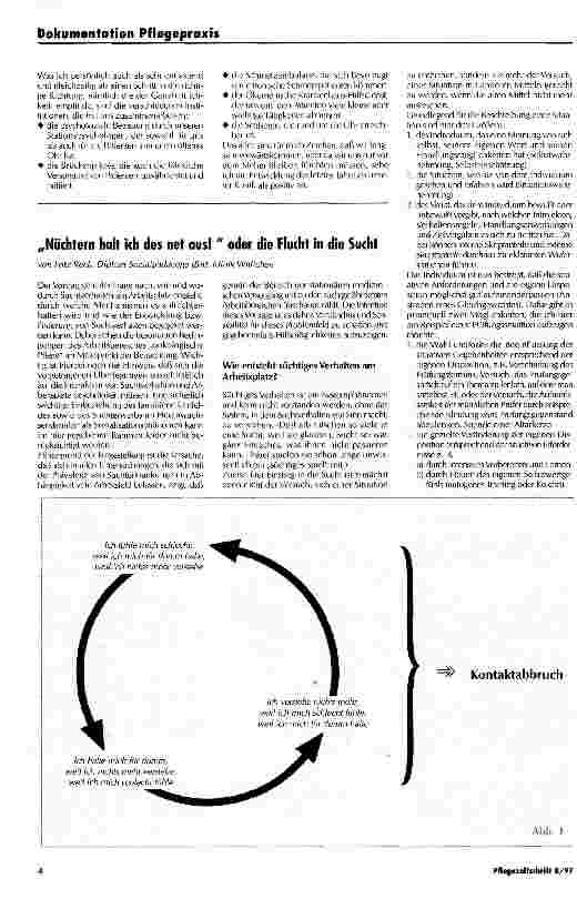 Vorschauseite 1: I. Belastungen der Krebskranken und der Pflegenden Nüchtern halt ich des net aus! oder die Flucht in die Sucht
