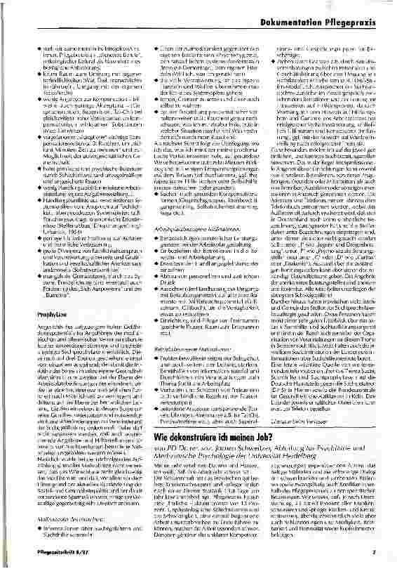 Vorschauseite 4: I. Belastungen der Krebskranken und der Pflegenden Nüchtern halt ich des net aus! oder die Flucht in die Sucht