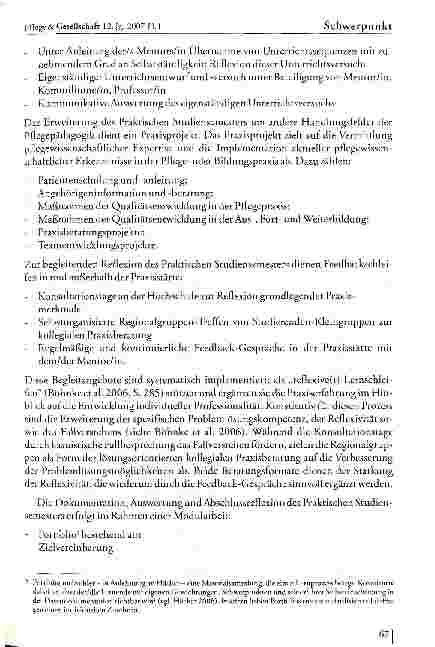 Vorschauseite 6: Das Praktische Studiensemester Pflegepädagogik im Spiegel wissenschaftlicher Lehrerbildung