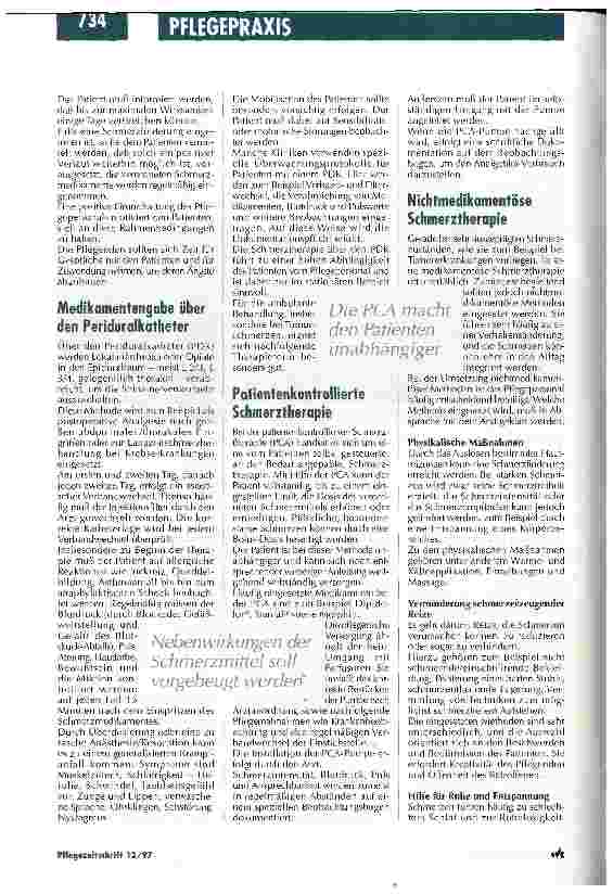 Vorschauseite 4: Schmerztherapie aus pflegerischer Sicht: Sorgfältige Patientenbeobachtung ist oberstes Gebot