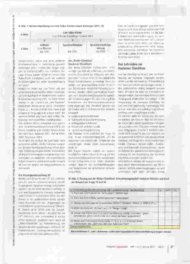 Vorschauseite 2: Früherkennung von Sprachentwicklungsstörungen zum Zeitpunkt der U7