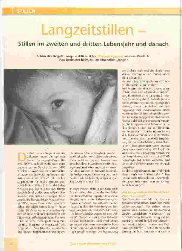 Vorschauseite 1: Langzeitstillen - Stillen im zweiten und dritten Lebensjahr und danach
