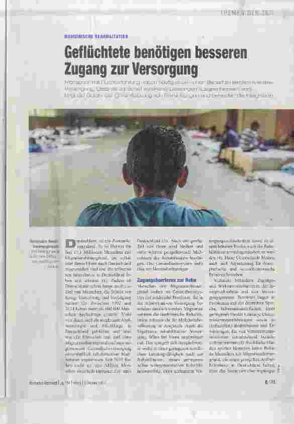 Vorschauseite 1: Geflüchtete benötigen besseren Zugang zur Versorgung