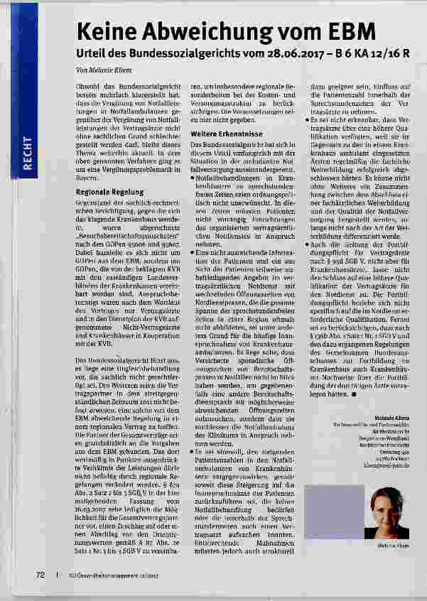 Vorschauseite 1: Keine Abweichung vom EBM