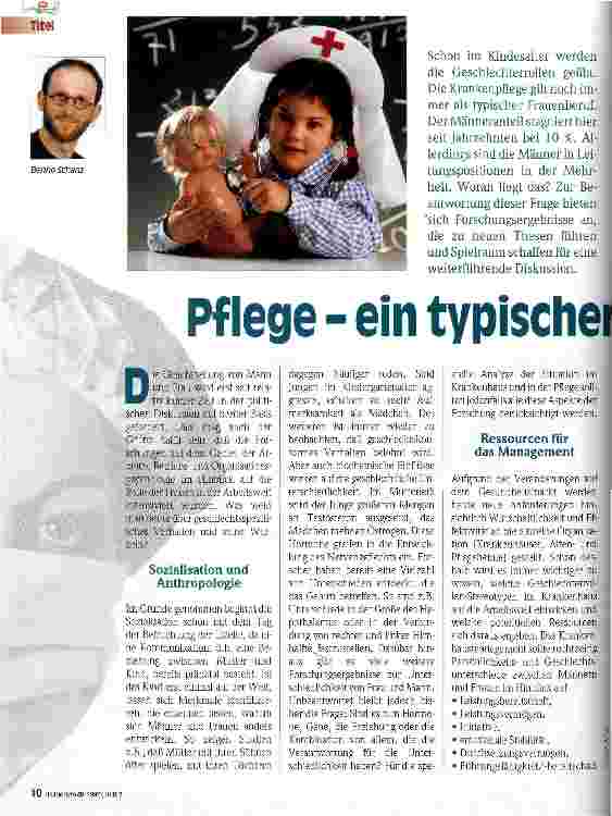 Vorschauseite 1: Pflege - ein typischer Frauenberuf?