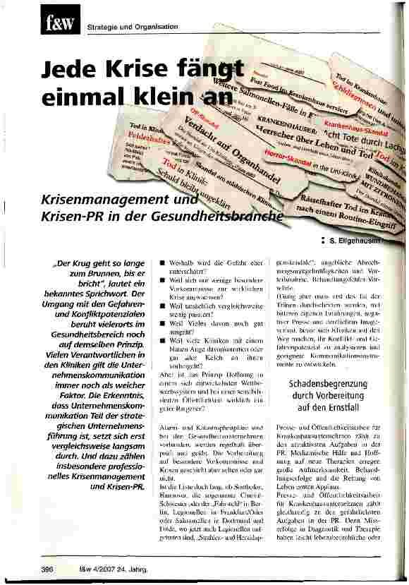 Vorschauseite 1: Jede Krise fängt einmal klein an