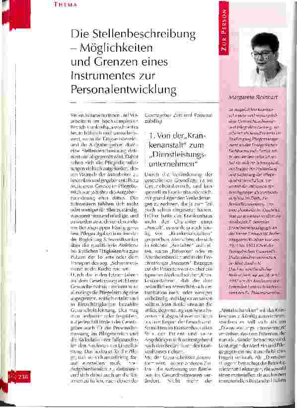 Vorschauseite 1: Die Stellenbeschreibung - Möglichkeiten und Grenzen eines Instruments zur Personalentwicklung