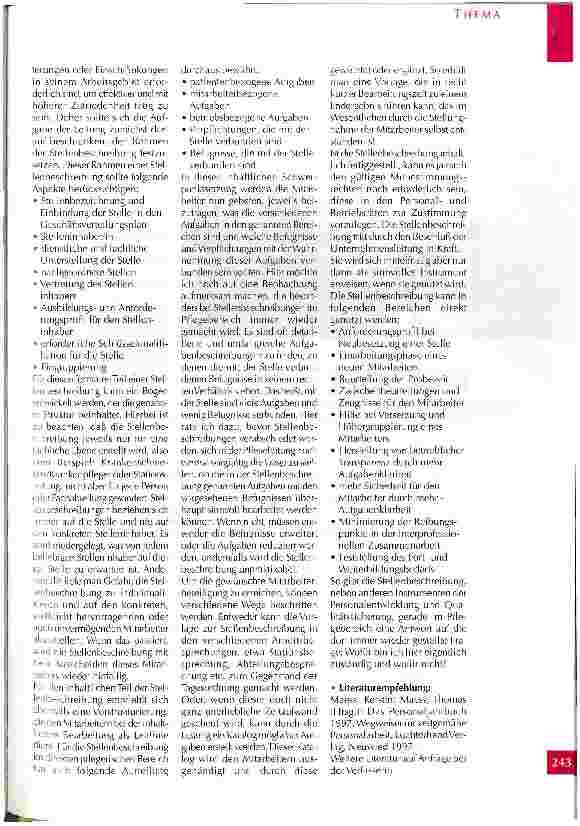Vorschauseite 6: Die Stellenbeschreibung - Möglichkeiten und Grenzen eines Instruments zur Personalentwicklung