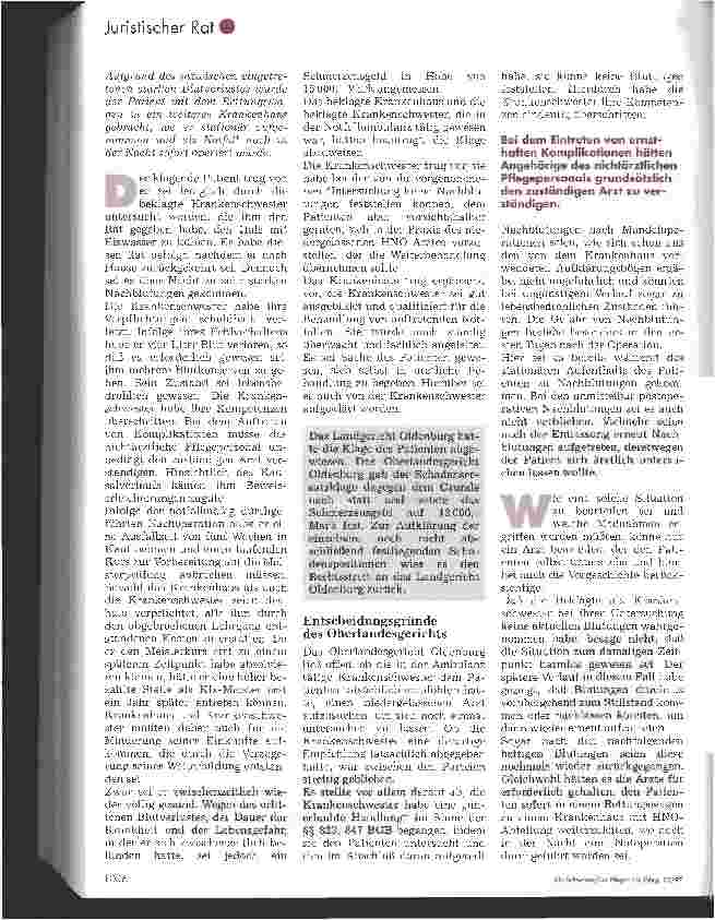 Vorschauseite 2: Haftung wegen Kompetenzüberschreitung Urteil des Oberlandesgerichts Oldenburg vom 9. April 1996 - Az 5 U 158/95