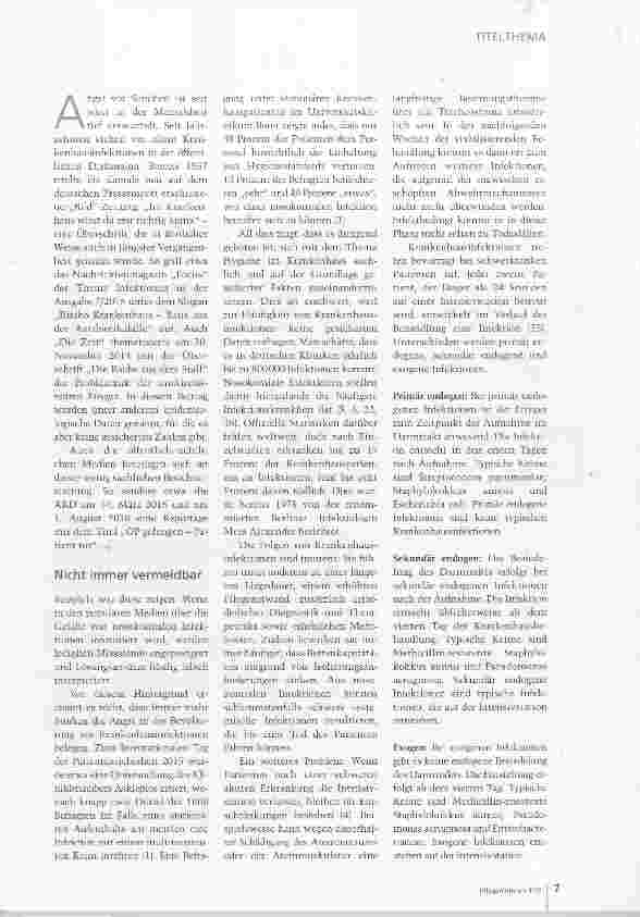 Vorschauseite 2: Infektionsrisiko Intensivstation