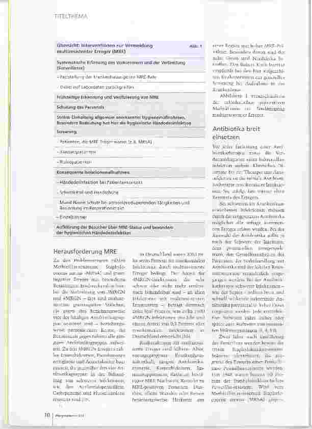 Vorschauseite 5: Infektionsrisiko Intensivstation