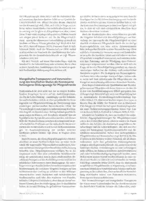 Vorschauseite 4: Fehlende Standards in der Pflegelehrerbildung