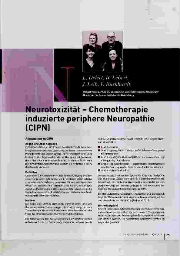 Vorschauseite 1: Neurotoxizität - Chemotherapie induzierte periphere Neuropathie (CiPN)