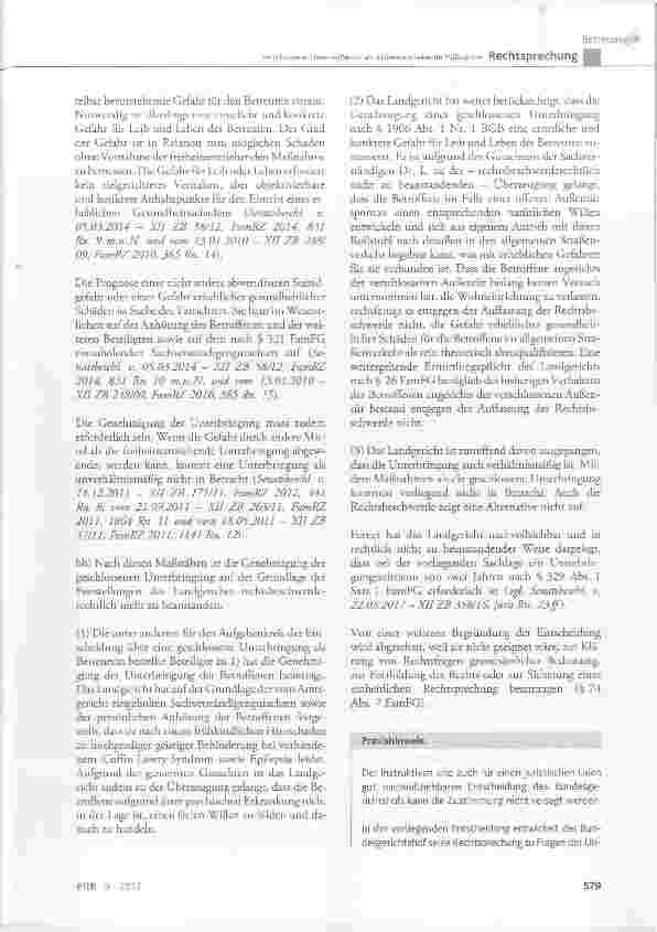 Vorschauseite 3: Verschlossene Heim-Außentür als freiheitsentziehende Maßnahme