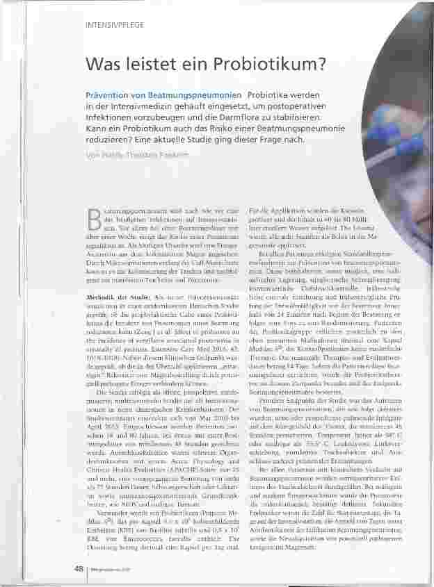 Vorschauseite 1: Was leistet ein Probiotikum?