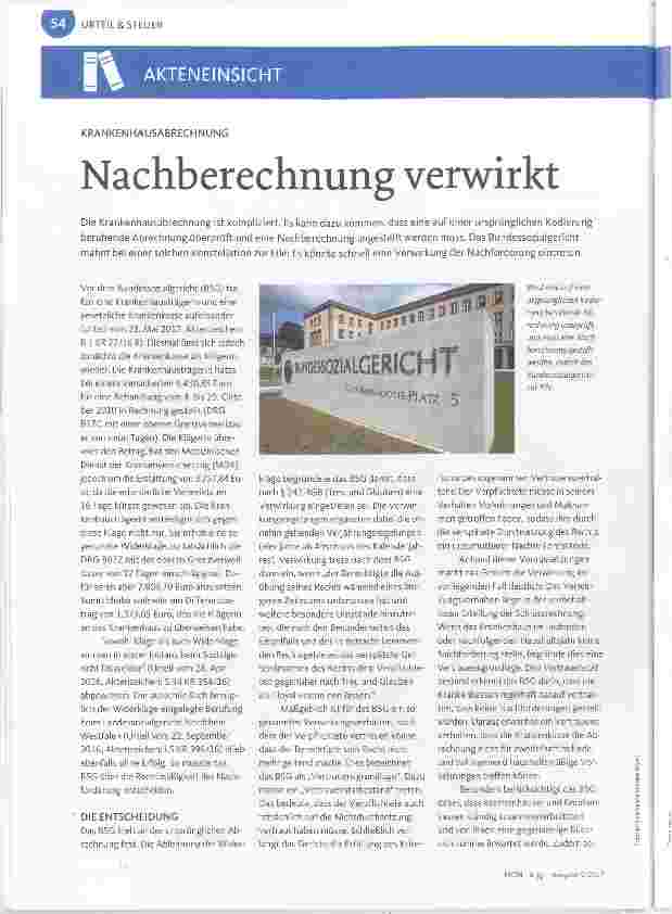 Vorschauseite 1: Nachberechnung verwirkt