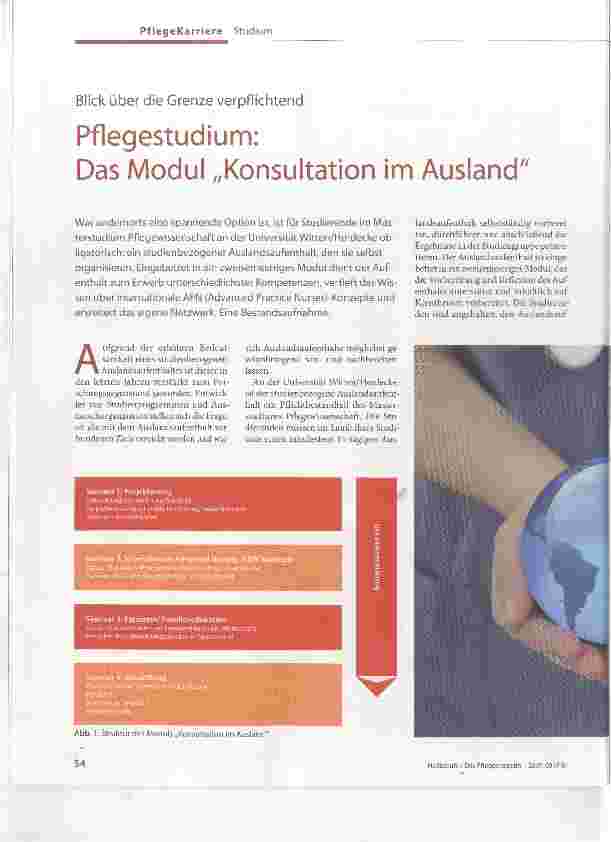 Vorschauseite 1: Blick Über die Grenze verpflichtend Pflegestudium: Das Modul „Konsultation im Ausland