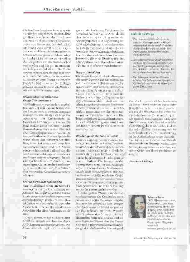 Vorschauseite 3: Blick Über die Grenze verpflichtend Pflegestudium: Das Modul „Konsultation im Ausland