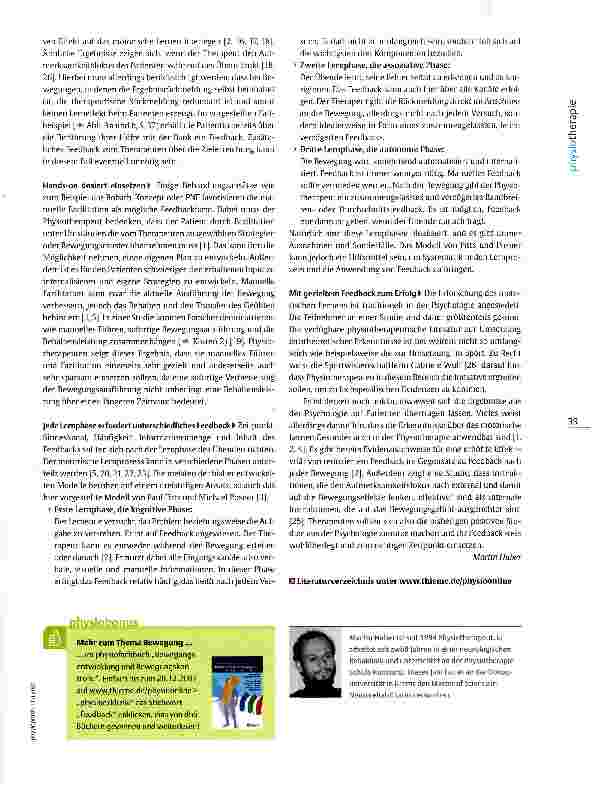 Vorschauseite 4: Feedback als therapeutische Technik Weniger ist manchmal mehr