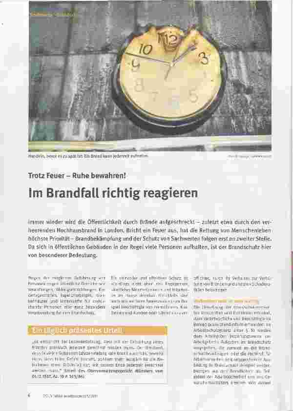 Vorschauseite 1: Im Brandfall richtig reagieren