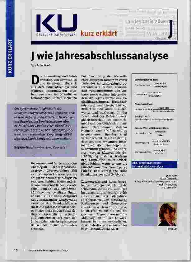 Vorschauseite 1: J wie Jahresabschiussanalyse