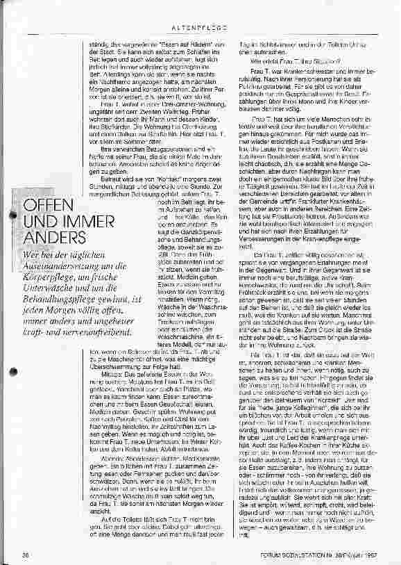 Vorschauseite 2: Das mühevolle Pflegeziel: Ein Lebenspuzzle täglich neu zusammensetzen