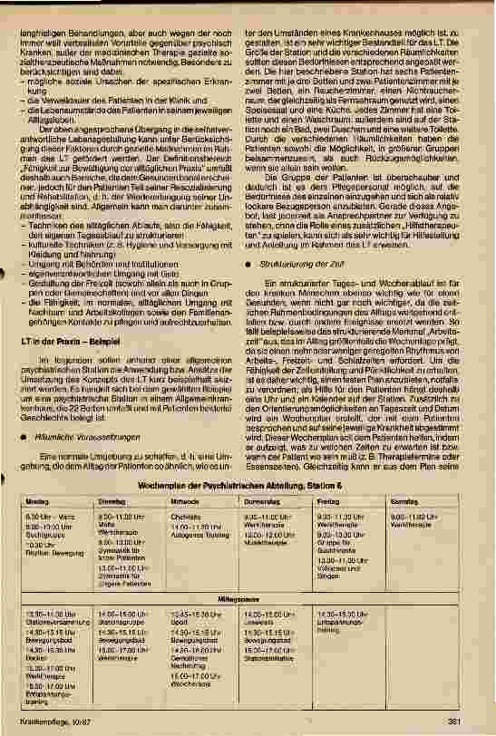 Vorschauseite 2: Das lebenspraktische Training in der Psychiatrie