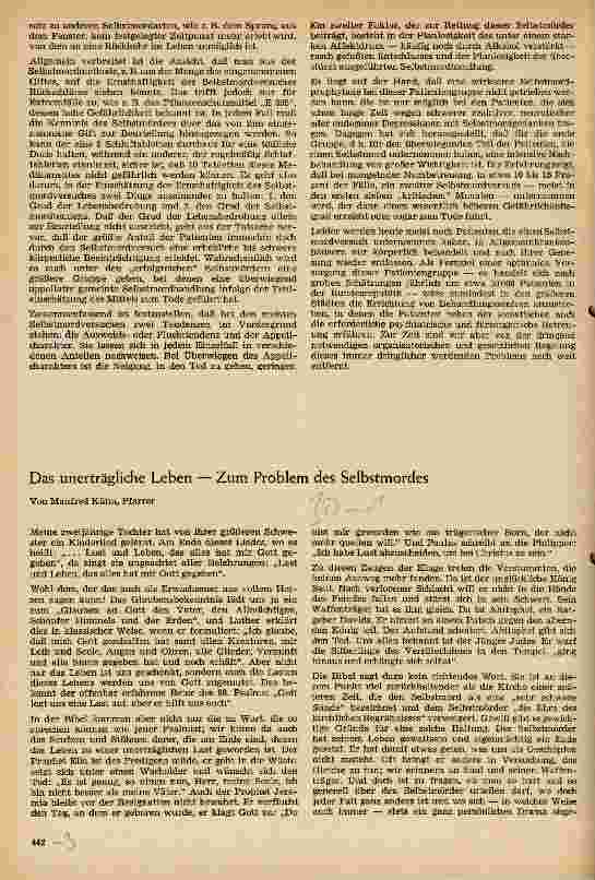 Vorschauseite 1: Das unerträgliche Leben - Zum Problem Selbstmord