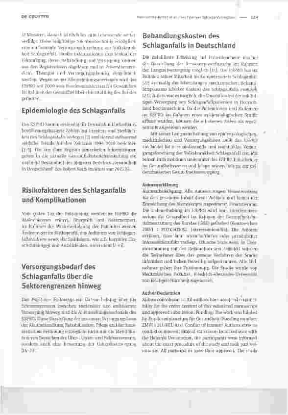 Vorschauseite 2: Das Erlanger Schlaganfallregister ein Modell für umfassende und nachhaltige Versorgungsforschung der Volkskrankheit Schlaganfall