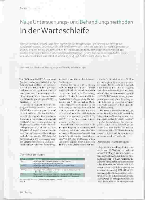 Vorschauseite 1: Neue Untersuchungsund Behandlungsmethoden In der Warteschleife