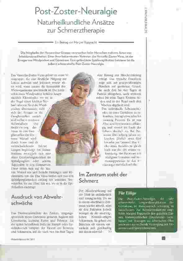 Vorschauseite 1: Post-Zoster-Neuralgie Naturheilkundliche Ansätze zur Schmerztherapie