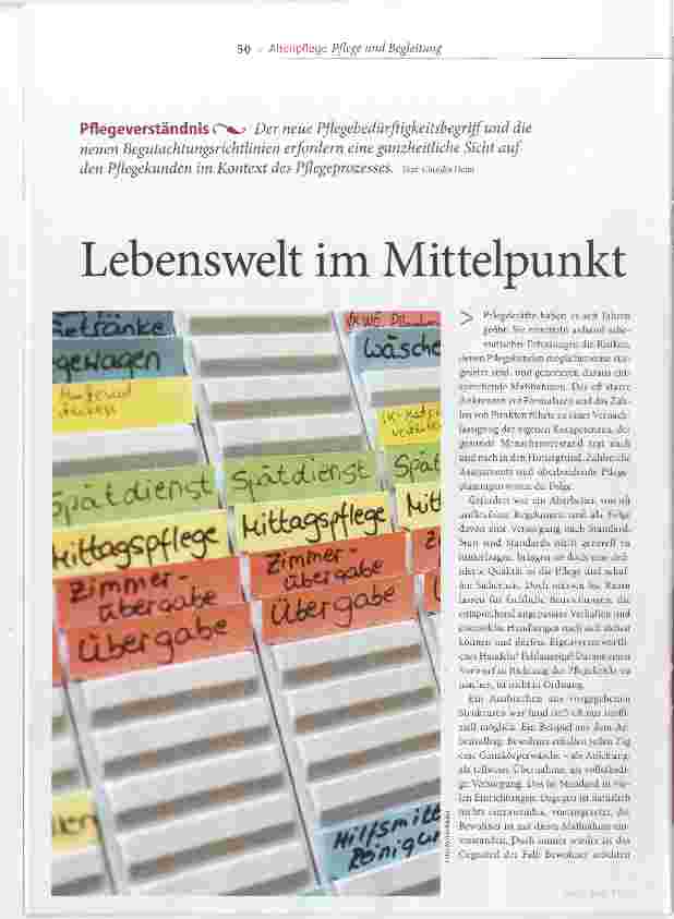 Vorschauseite 1: Lebenswelt im Mittelpunkt
