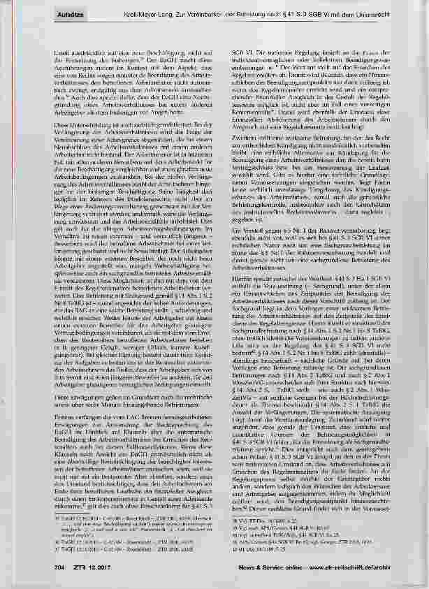 Vorschauseite 5: Zur Vereinbarkeit der Befristung nach §41 S.3 SGB VI mit dem Unionsrecht LAG Niedersachsen vom 29.11.2016 und LAG Bremen vom 23.11.2016