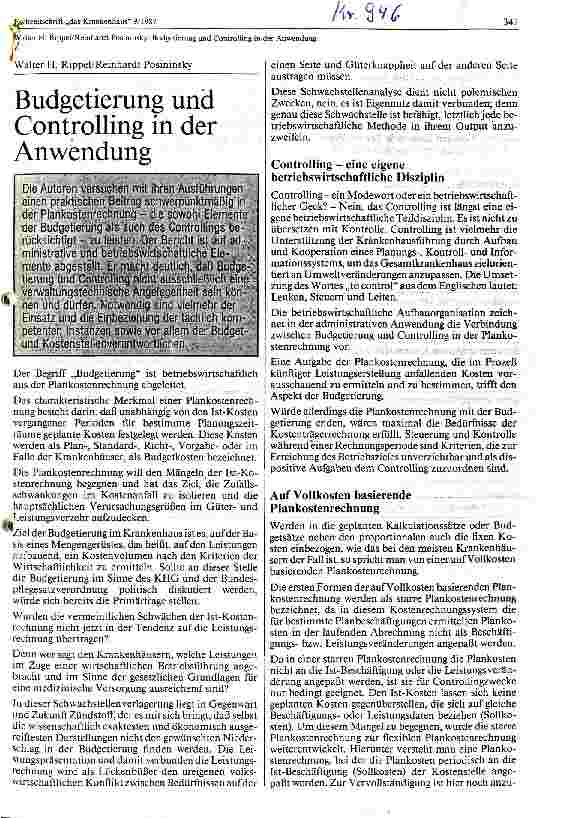 Vorschauseite 1: Budgetierung und Controlling in der Anwendung