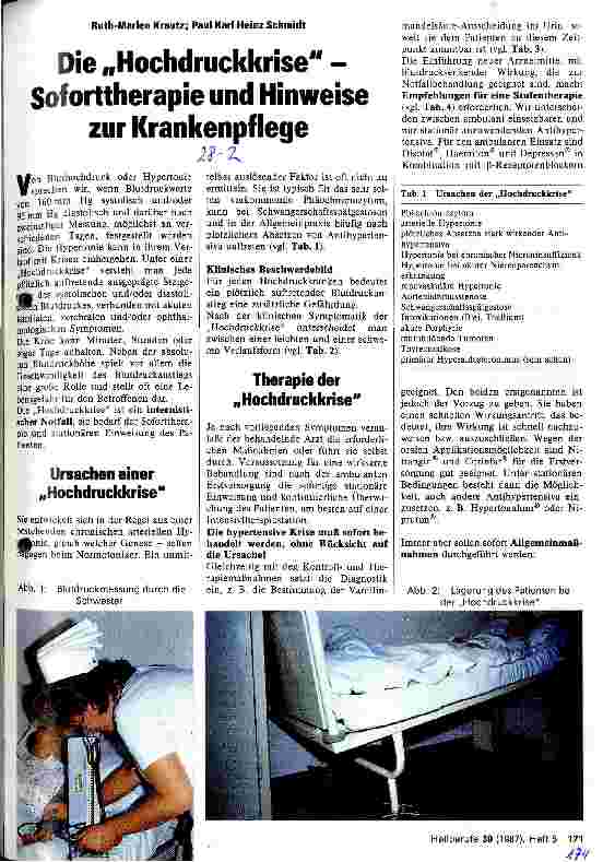 Vorschauseite 1: Die Hochdruckkrise - Soforttherapie und Hinweise zur Krankenpflege