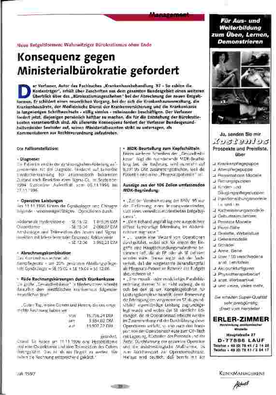 Vorschauseite 1: Konsequenz gegen Ministerialbürokratie gefordert Neue Entgeltformen: Wahnwitziger Bürokratismus ohne Ende