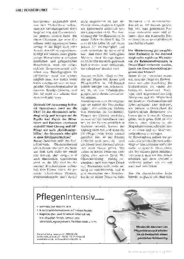 Vorschauseite 3: Neue Berufsgruppen im OP, um Arzte und Pflegende zu entlasten!