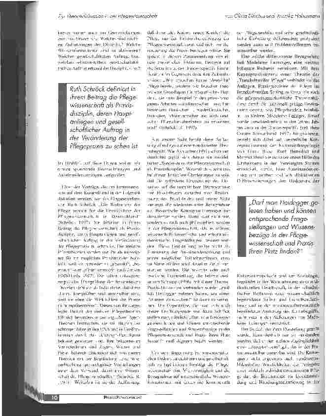 Vorschauseite 2: Zur Theoriediskussion in der Pflegewissenschaft Rückblick auf die 1 st International Conference on Nursing Theories