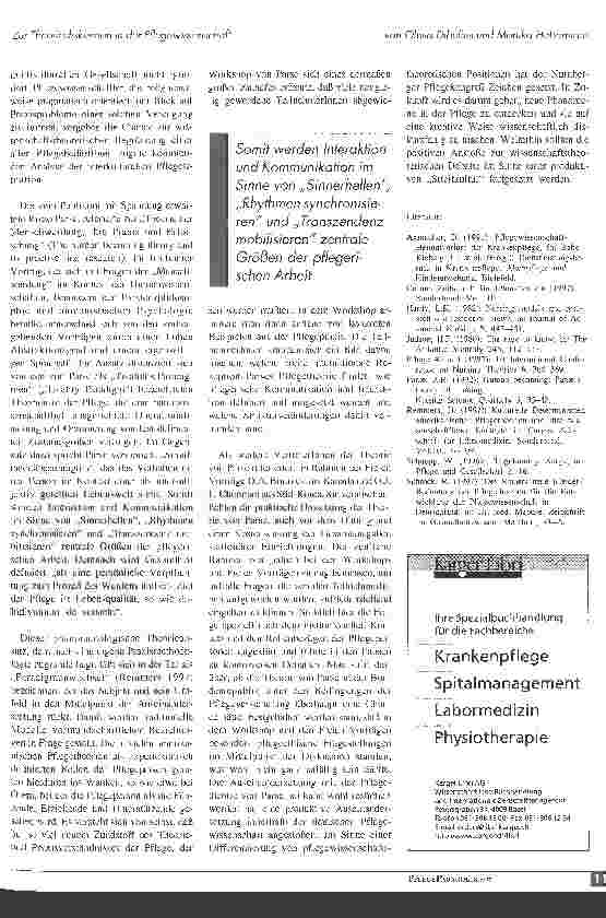 Vorschauseite 3: Zur Theoriediskussion in der Pflegewissenschaft Rückblick auf die 1 st International Conference on Nursing Theories