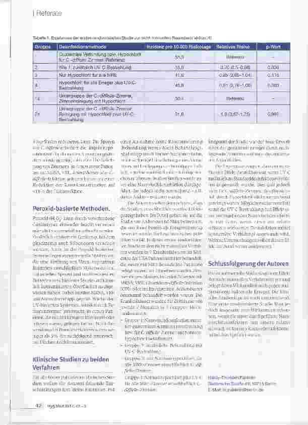 Vorschauseite 2: Nicht-manuelle Techniken (der Raumidesinfektion: Aktuelle Übersichtsarbeit zu Peroxitd untd UV-Licht